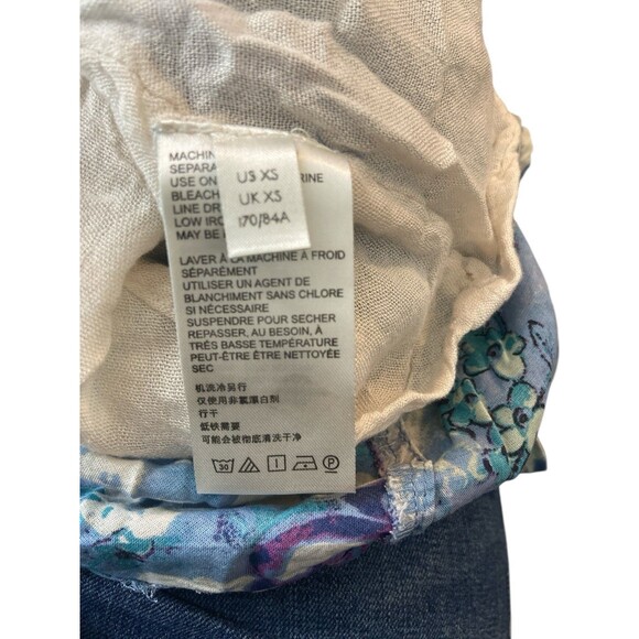 Free People Freddy Floral Print Tie‎ Front Mini Dress In NightC Sz XS Petite - Picture 9 of 12